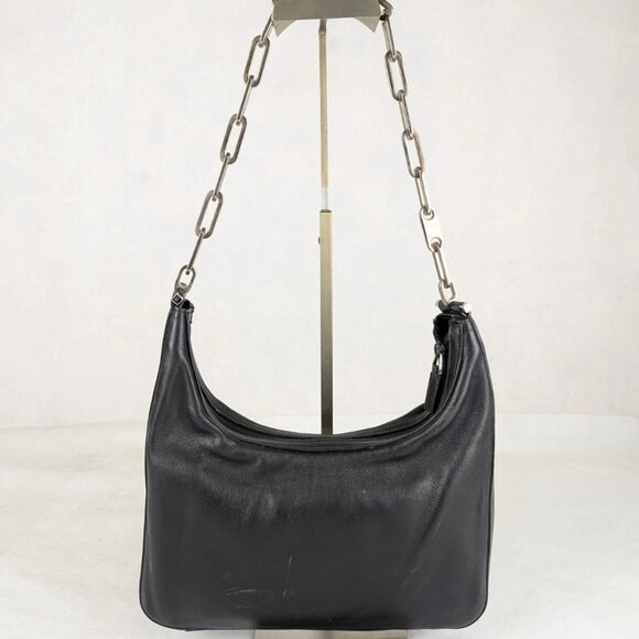 Authentic Vintage GUCCI Hobo Leather Chain Shoulder Bag Made in Italy - Picture 1 of 15